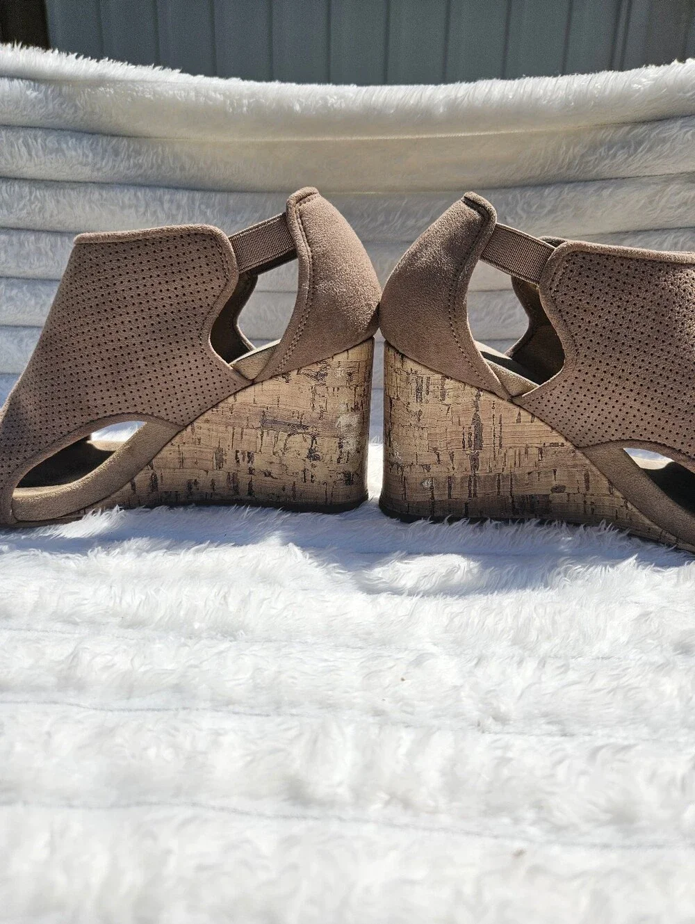 Life Stride Open Tow Wedge In Taupe Size 8